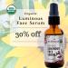 Organic Luminous Face Serum - USDA Certified Youthful & Nourished Skin - 2 oz Glass Bottle - International Shipping Available - Buy Online on SooperMarket.com
