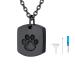 U7 women creamation urn necklace for ash cycle of life/Celtic knot/dog feet/wings/crucifix/cylinder urn chain stainless steel pendant chain fire burial jewelry for men's dog feet black not adaptable