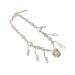 Oralgo's stylish necklace with art beads loop pendants collarbone chain adjustable length pearl necklace necklace with pearl pendant