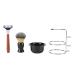 Akozon 4-in-1 Professional Men's Shaving Set 4 Piece Shaving Kit Stainless Steel Stand Set Shaving Soap Holder Brush Bowl and