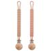 Silquet chain made of silicone 2-pack pacifier baby pacifier chain girls and boys soft flexible durable pacifier clip chain (apricot and camera) apricot kame
