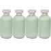 Pack of 4 squeeze bottles with flip cap refillable plastic travel bottles for creams lotion shampoo conditioner (200ml)
