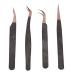 4Pcs Nail Art Tweezers Eyelash Extension Stainless Steel Antistatic Tweezers for Beauty