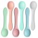 6Pcs Baby Spoons Weaning Spoons Silicone Feeding Training Toddler Spoon Toddler Cutlery Spoon Set for Feeding(Morandi Pink/Morandi Blue/Morandi Green/Light Pink/Light Blue/Grey)