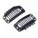 Pinicecore 20pcs Stainless Steel Snap Comb Wig Clips Black U Shape Metal Quick Clips Hairpiece Clip for Hair Extensions DIY