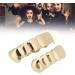 Herchr Funny Halloween Teeth - Shiny Brass Prosthesis for Parties | Unique Gold Decoration & Gift - Buy Online on SooperMarket.com