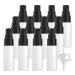 ZEOABSY 12 Pieces 20 ml White Lotion Bottles with Black Pump 20ml Empty PET Plastic Lotion Pump Bottle Cosmetic Gel Travel Container for Cosmetic Make up Cleaning + 2 x Funnel White 20ml
