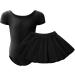WEGETIT Girls Gymnastics Leotard with Tutu Skirt - Black, 10-12 Years - Buy Online on SooperMarket.com