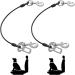 Mi Metty Dog Car Harnesses.Dog Car Seatbelt Made of Coated Wire Rope Safety Restraint No-Chew Tether Cable. Vehicle Harnesses with Double Clips and Latch Attachment 32 inch/80 CM Black+Black