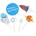 Vctitil 48pcs Cupcake Top Cartoon Children'S Party Supplies Planet Rocket Spacecraft Themed Astronaut Cake Decoration - Buy Online on SooperMarket.com
