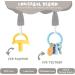 Vicloon 3 Pcs Baby Dummy Clips - Wooden Pacifier Chain Holder for Boys and Girls | Teether Toy Soother Clip in Gray/Beige - Buy Online on SooperMarket.com