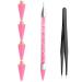 LLMSIX Rhinestones Picker Tool Dual-Ended Wax Pencil Pen Rhinestone Picker Dotting Pen Rhinestones Applicator with 4 Wax Tips and Twizzer for Gem Stone Jewelry Nail Art DIY Craft (Pink)