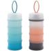 2pcs Milk Formula Dispenser Liwein 4 Layers Milk Powder Dispenser Pot for Travel Outdoor Feeding Milk Formula Dispenser Blue+Pink