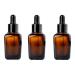 VASANA 3PCS Refillable Thicken Square Amber Glass Essential Oil Dropper Bottles With Glass Eye Dropper Cosmetic Sample Aromatherapy Elite Fluid Jars Travel Containers 20ml/0.67oz