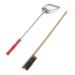 Housoutil 2pcs Set Cage Birds and Wooden Accessory Supplies Shovel Steel Long Parrot for Cleaning Brush Pet 7x9cm Assorted Color