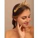 YERTTER Wedding Gold Leaf Tiara Hair Crown - Handmade Bride Hair Band for Bridal Greek Goddess Look - Perfect for Wedding, Prom, Birthday Party - Buy Online on SooperMarket.com