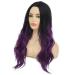 Tseses Long Ombre Purple Curly Wavy Synthetic Wig for Women - Dark Roots Hair Cosplay Halloween Party Daily Full Wig - Buy Online on SooperMarket.com
