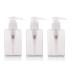 3PCS 100ML Refillable Squared Pump Bottles-Plastic Cosmetic Makeup Lotion Storage Container Bath Shower Shampoo Soap Hair-Conditioner Facial Cleanser Jar Pot (Clear)