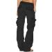 Feancey Women's Black Cargo Pants - Low Waist Wide Leg Trousers for Casual Streetwear - Buy Online on SooperMarket.com