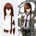 Anime Steins Gate Makise Kurisu Christina Assistant Auburn Straight 80cm Long Straight Synthetic Hair Cosplay Wig + Wig Cap