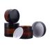 3 PCS Brown Glass Refillable Cosmetic Jars Empty Face Cream Lip Balm Container Pot Bottle with Black Lid (30 ml)