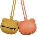 Airfish silicone pacifier box 2 pack BPA-free baby bear pacifier bag silicone shell for baby travel snullers pacifier storage box pacifier holder for girls young orange and yellow