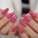 Dark Rose Pink Coffin False Nail Tips - 24pcs Glossy Acrylic Press On UV Fake Nails | Salon-Quality Full Cover with Glue Sticker | L5578 - Buy Online on SooperMarket.com