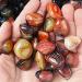 LVYAN Natural Banded Agate Stone Madagascar Good Luck Raw Gemstone Body Heathy Specimen Beautiful Collection Gift Dark Khaki L - Buy Online on SooperMarket.com