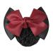 BEALIFE Elegant And Professional Snood Net Bow Hair Net For Stylish Hairdos Professional Hair Plate Mesh Pocket Cloth Good Gifts Two Bows-red