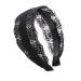 Minkissy Black Lace Hair Hoop Broadside Lace Headband Wide Hair Hoop Floral Lace Headband Gothic Lace Headband for Women Girls (Black)