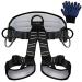 TRSMIMA Thicken Climbing Harness -Adjustable tree Climbing belts -Professional Half Body Safety Belt for Rock Climbing, Fire Rescue, and Outdoor Adventure Activities with Sports Gloves