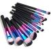 yilin Makeup Brushes Set Powder Blush Eyeshadow Concealer Eye Make Up Brush Cosmetics for Make Up Tools Black Colorful L