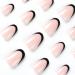 RUNRAYAY Short Almond French Tips Press on Nails | Glossy Black Stick on False Nails - 24Pcs - Buy Online on SooperMarket.com