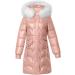 Pink Padded Jacket for Women | Slim Fit Faux Fur Parka with Hood | Winter Warm Outwear (Size: Medium) - Buy Online on SooperMarket.com