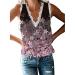fannyouth Tank Tops for Women, Women Cute Sleeveless V Neck Workout Tops Printed Running Casual Athletic T Shirts X-Large C2-a-pink
