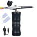 kydely Airbrush Kit with Air Compressor, Mini Air Brush Painting Kits Rechargeable Handheld Portable Airbrush for Makeup, Tattoo, Nail Art, Face Paint, Model Painting,Cake Decor