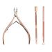 Cuticle Trimmer with Cuticle Pusher - Cuticle Remover Cuticle Nipper Professional Stainless Steel Cuticle Cutter Clipper Durable Pedicure Manicure Tools for Fingernails and Toenails (pink)