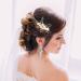 Gold Flower Leaf Hair Combs, Pearl Pins, Rhinestone Barrettes - 36 Pack Set for Wedding & Prom Hairstyles - Buy Online on SooperMarket.com