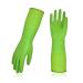 Vgo... 1-Pair Dishwashing Gloves Reusable Household Gloves Kitchen Gloves Long Sleeve Thick Latex Cleaning Washing Working Painting Gardening Pet Care (Size L Green RB2143) L 1 Pair - Green