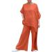 WILLBEST Womens 2 Piece Outfit Long Sleeve Shirt & High Waisted Shorts Lounge Sets Linen Vacation Tracksuits 2071-sukrn-a-red M - Buy Online on SooperMarket.com