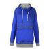 Men's Women's Long Sleeve Large Kangaroo Pocket Cat Puppy Hoodie Sweatshirt with Hood XXL Blue