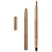 WLLHYF Lip Makeup Brushes Professional Double Sided Retractable Lip Brush Applicators Portable Travel Foundation Lip Exfoliating Lipstick with Cap for Women and Girls (Gold)