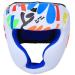 Alomejor children box head protection head protection graffiti full facial head protection for boxing muay thai mma kickboxing martial arts training white
