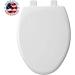 MAYFAIR 1843SLOW 000 Lannon Elongated Toilet Seat with Slow Close and Never Loosen Feature - Durable White Enameled Wood - 1 Pack - Buy Online on SooperMarket.com