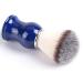 Beard-razor brush beard-razor tool with resin grip men's beard cord-shaving brushes perfect shaving cream-brush gifts for fathers men friends (blue handle made of nylon wool (no logo))