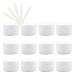 Zeoabsy 12 pieces 10ml white plastic empty can cosmetic lotion cream creme with screw cap inner lining for cream cans nail art lip balm cream + 5 x spoon white 10ml