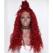Sunnybluee Fantasy Beauty Black Water Wave Synthetic Lace Front Wig Heat Resistant Loose Curly Half Hand Tied Front WIGS WITH BAY HAIR