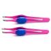 2 Pieces Wide Non-Slip Grip Slant Tip Tweezers Stainless Steel Slant Tweezer Precision Tip Hair Clip Tweezer for Ingrown Hair Facial Hair Eyebrow Shaping Splinter Blackhead Remover (Pink)