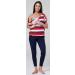 HAPPY MAMA Maternity Breastfeeding Lounge Set 1024p 16 Red Stripes/Navy - Buy Online on SooperMarket.com