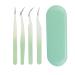 Saluaqui 4-Part Eyelash Sink Set - Stainless Steel Tweezers & Multifunctional Applicator Tools for False Eyelash Extensions | Perfect for Salon & Home Use (Green) - Buy Online on SooperMarket.com